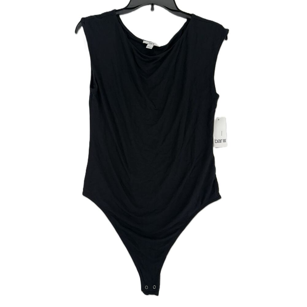 Bar III Women's Sleeveless Bodysuit Black Size L